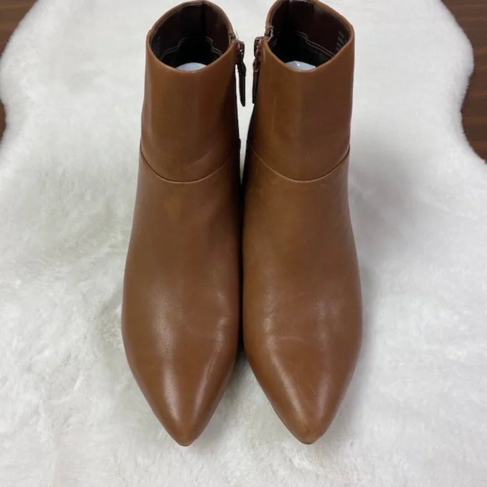 Cole Haan‎ Eneida Wedge Booties Pointed Toe Leather, size 8.5 B